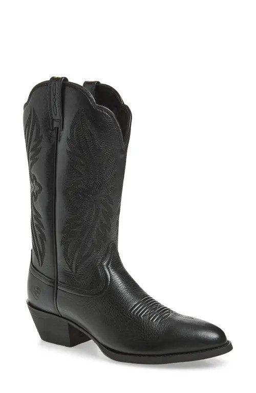 Ariat Heritage Western R-Toe Boot in Supple Black at Nordstrom, Size 8 | Nordstrom