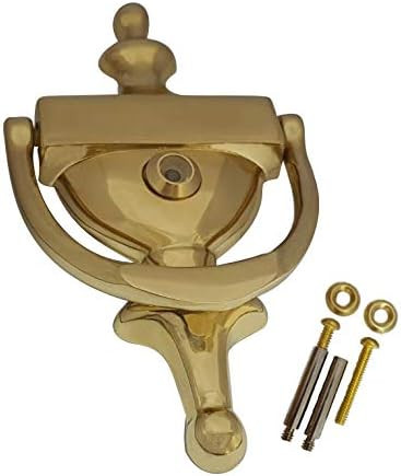 Solid Brass Door Knocker, 7", with 160 Degree Glass Len Door Viewer (UL Listed), Polished Brass, ... | Amazon (US)