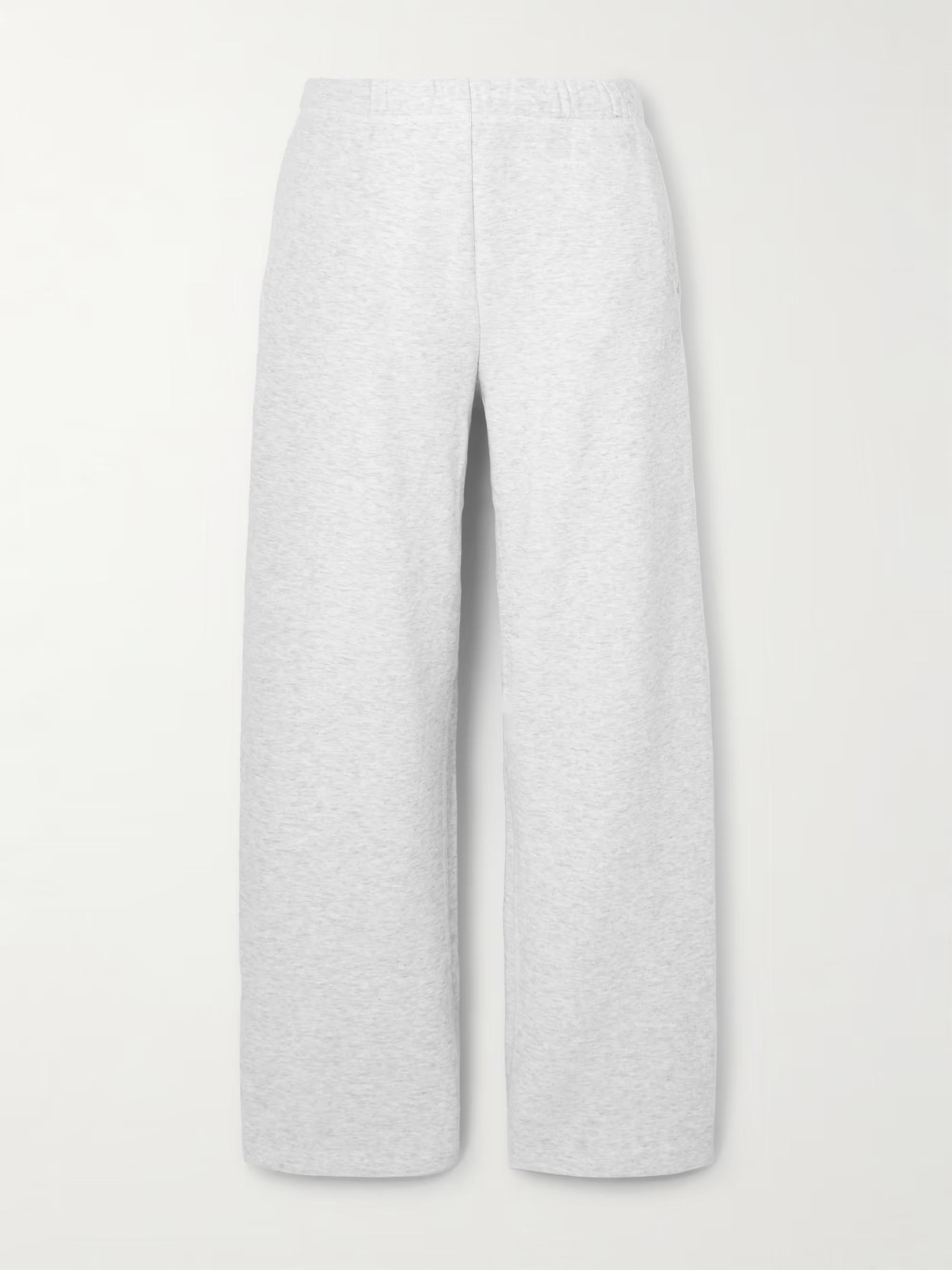 Classic Cotton-Blend Jersey Straight-Leg Pants - Light Heather Gray | NET-A-PORTER (US)