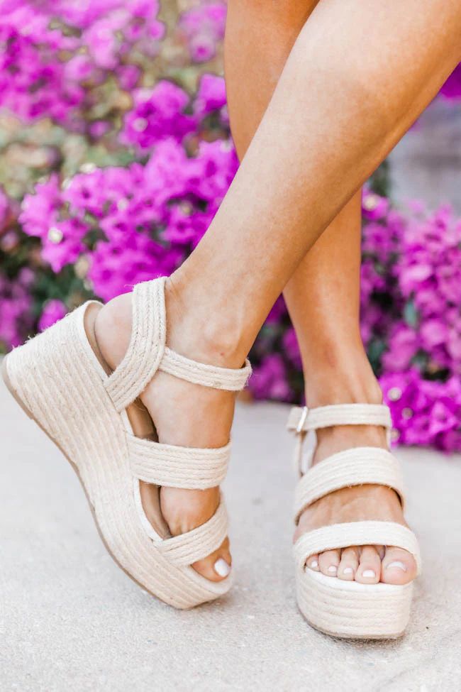 Mabel Beige Jute Platform Sandals | The Pink Lily Boutique