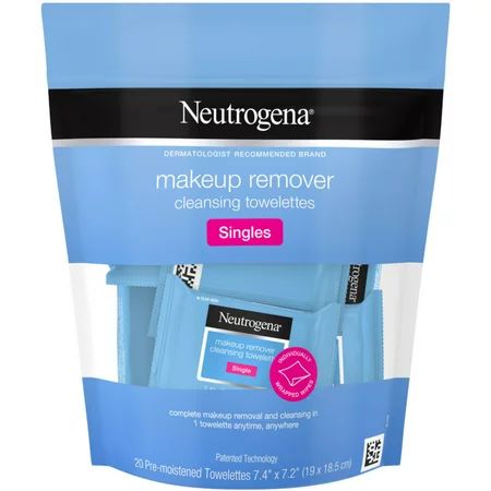 2 Pack - Neutrogena Makeup Remover Cleansing Towelette Singles, Daily Face Wipes to Remove Dirt, ... | Walmart (US)