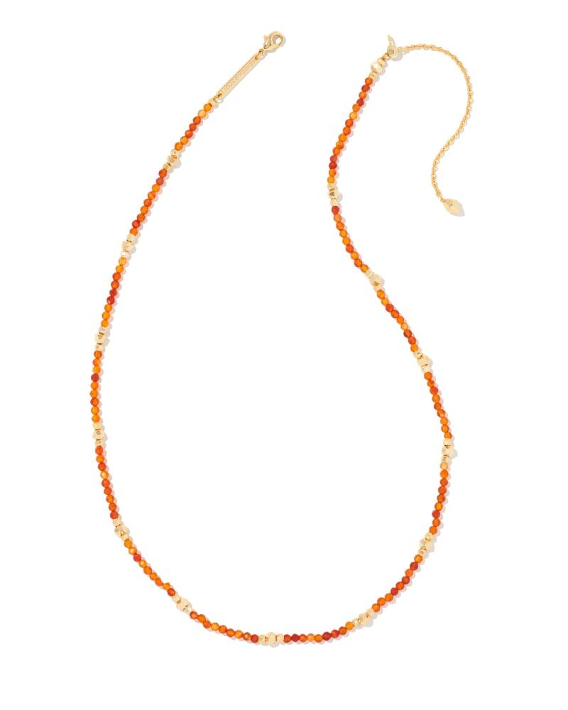 Britt Gold Choker Necklace in Orange Agate | Kendra Scott