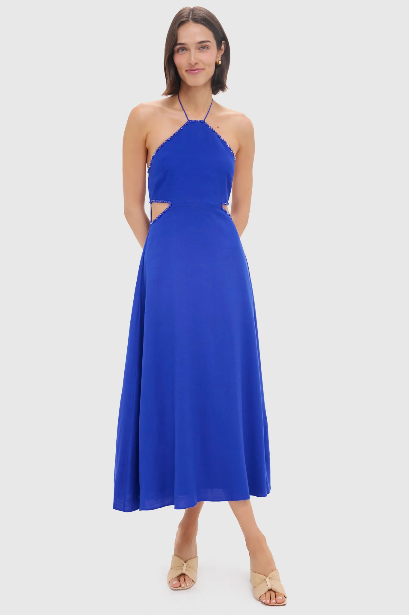 Royal Blue Beaded Azure Midi Dress | Tuckernuck (US)