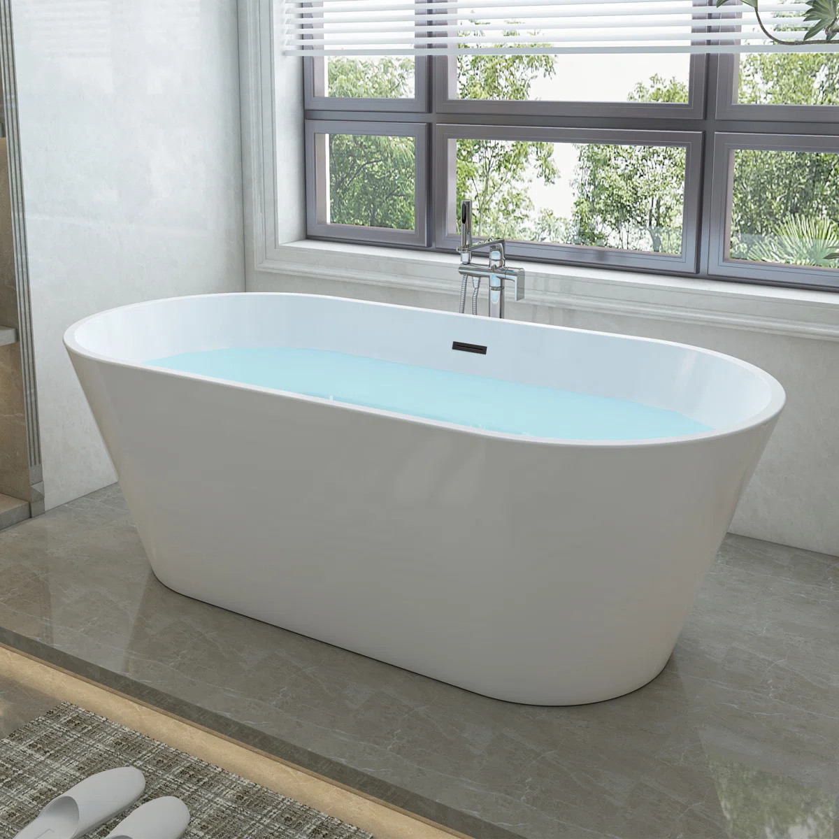 Vanity Art 67'' x 32'' Freestanding Soaking Acrylic Bathtub & Reviews | Wayfair | Wayfair North America