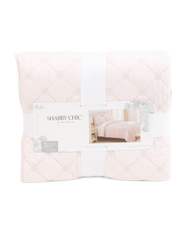 Cotton Daisy Embroidered Quilt Set, Cotton/Polyester | TJ Maxx