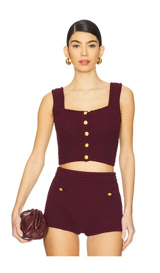 Evaline Top in Oxblood | Revolve Clothing (Global)