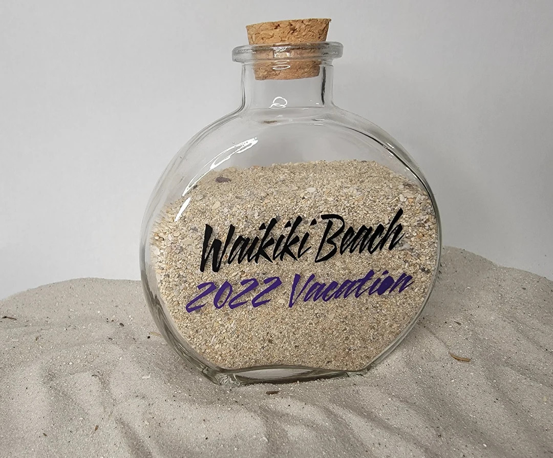 Destination Sand, Sand Jars, Glass Personalized Jars, Honeymoon Sand Keepsake, Vacation Keepsake,... | Etsy (US)