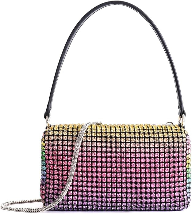 NOGUTU Crystal Crossbody Bags for Women Rhinestone Evening Purse for Women Rhinestone Bags with C... | Amazon (US)