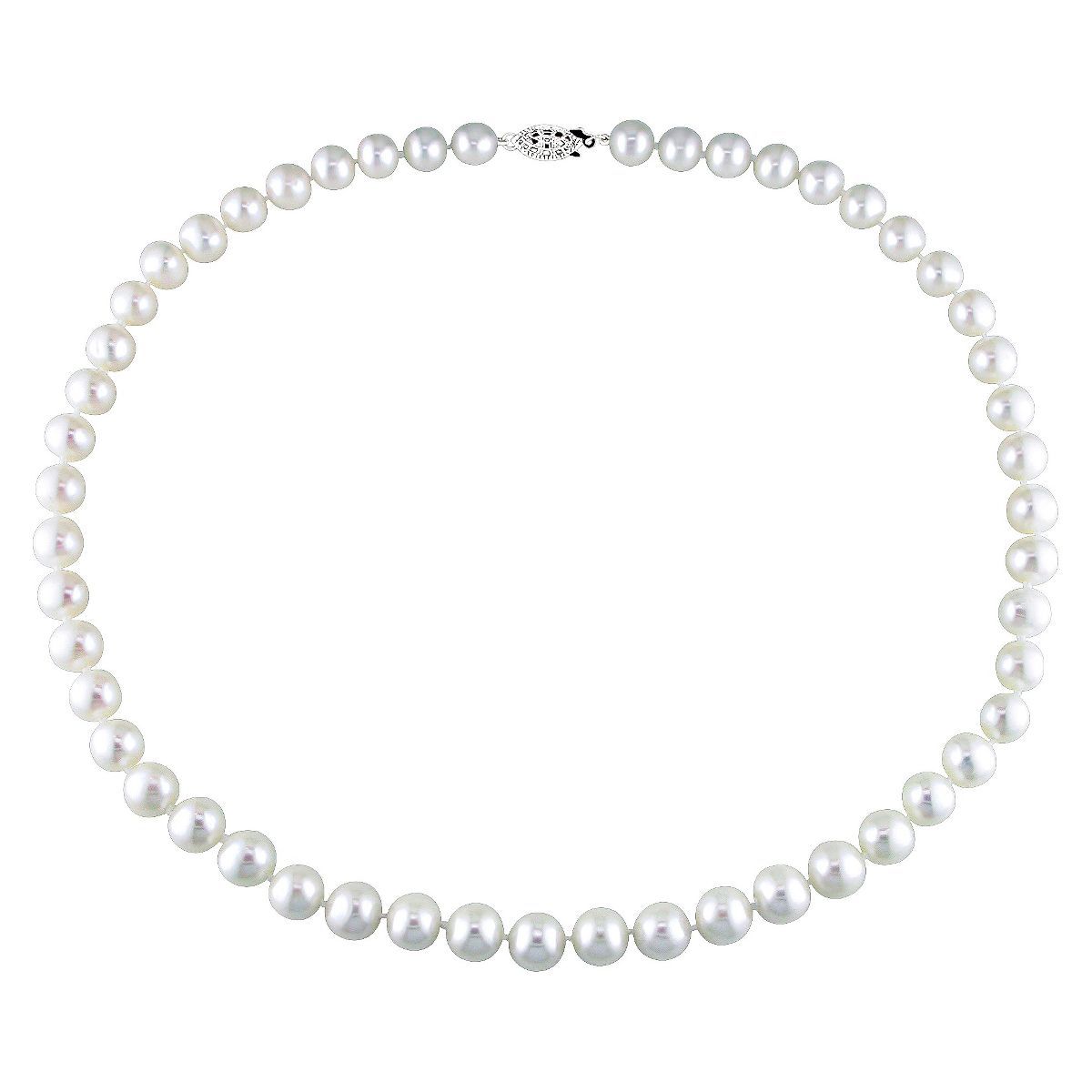 7.5-8mm Cultured Freshwater Pearl Necklace in Sterling Silver - 18" - White | Target