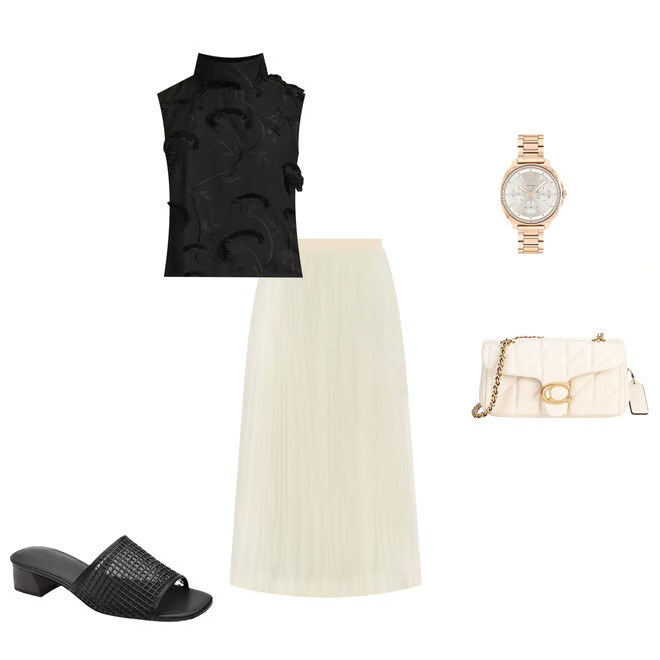 Mod 3D Embroidered Mock Neck Cropped Sleeveless Cropped Top | Dillard's