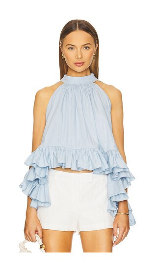 Azeeza Plath Top in Baby Blue. - size S | Revolve Clothing (Global)