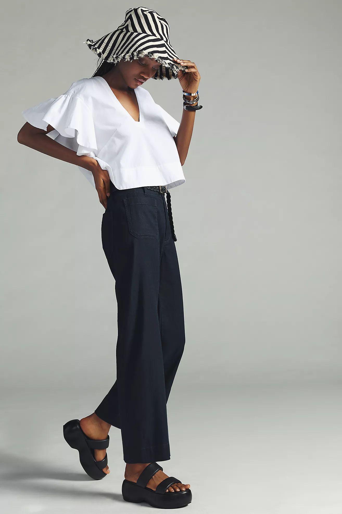 The Colette Cropped Wide-Leg Pants by Maeve: Linen Edition | Anthropologie (US)