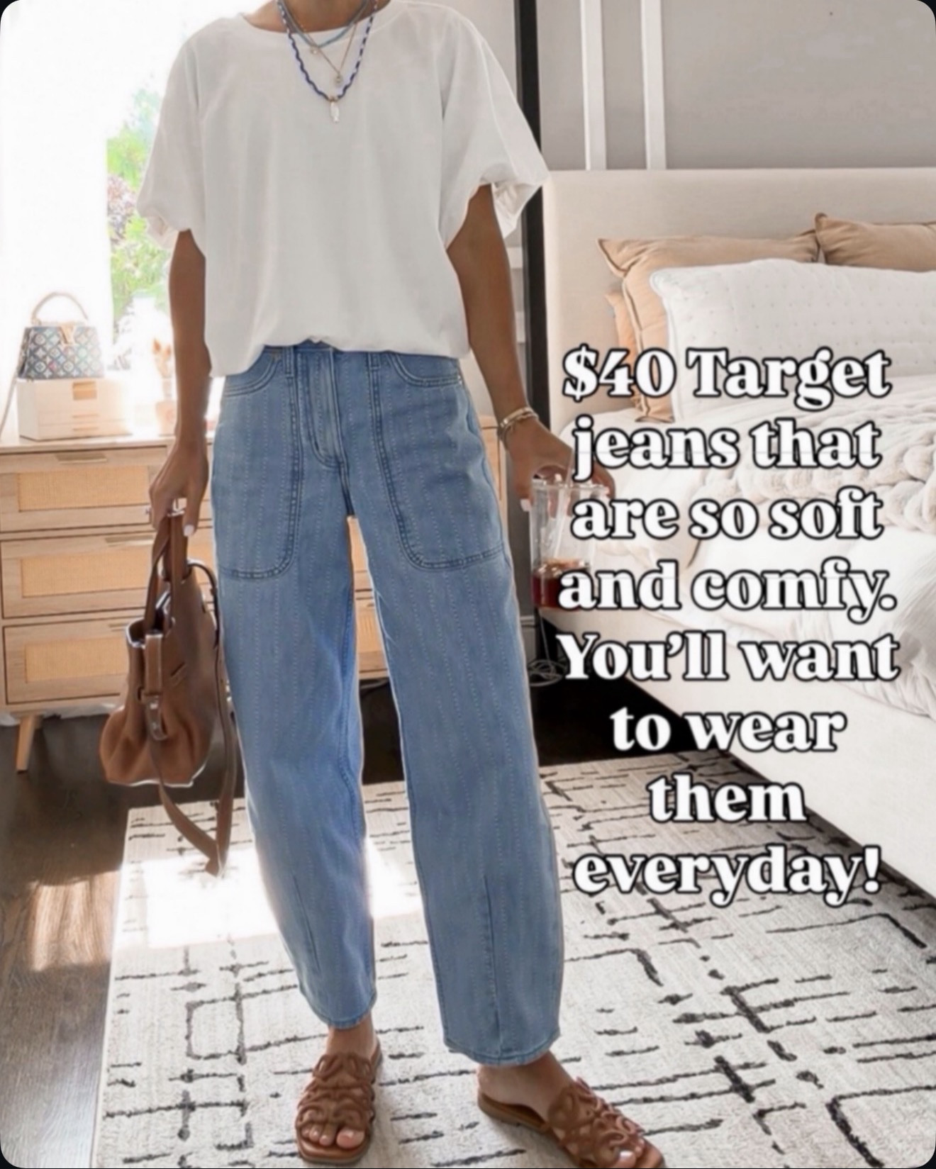‼️ On sale for $28 ‼️These Target jeans are unbelievably soft and comfortable 🙌🏻 They give you the look of real denim but feel like something you’ll actually want to wear all day! 💙

#LTKOver40 #LTKSeasonal #LTKmomlife