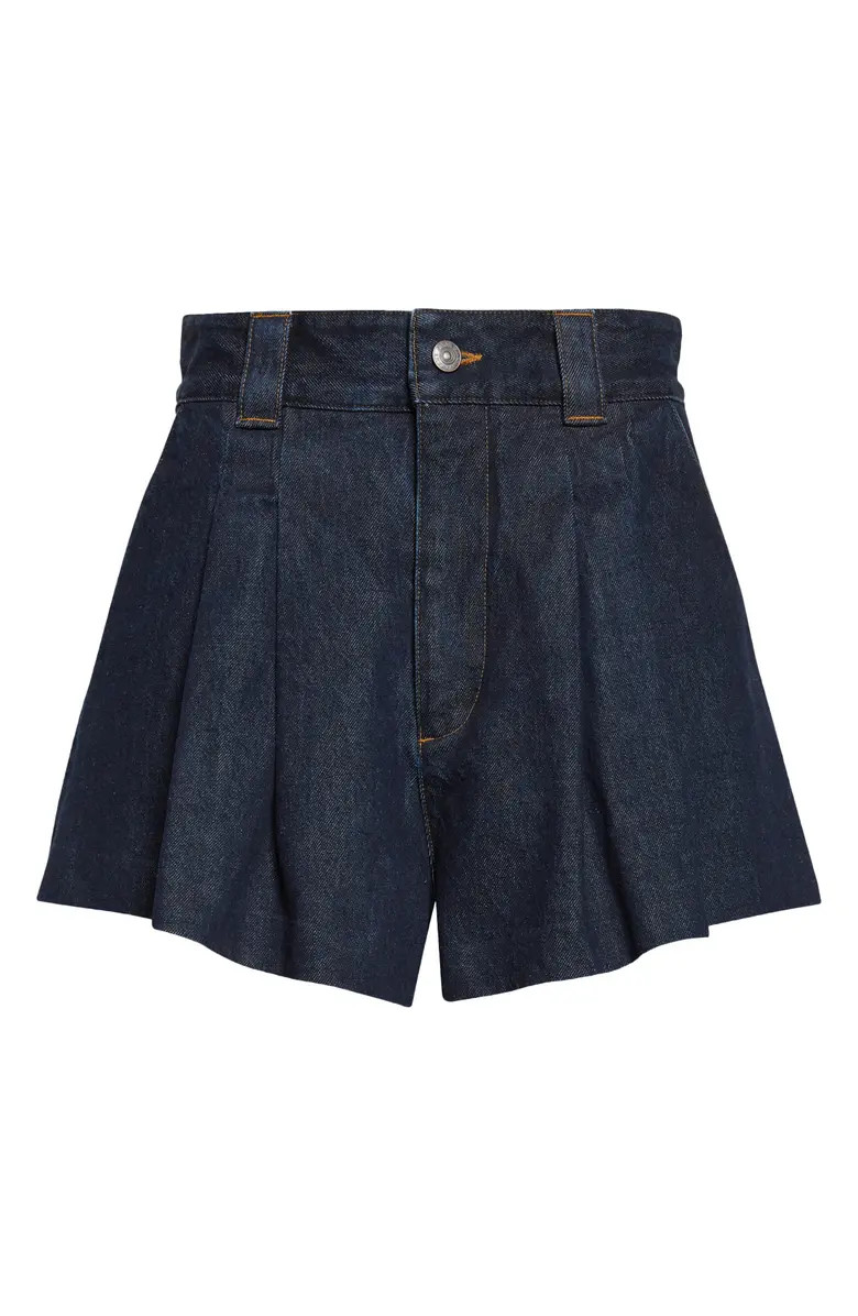 The Structural Pleated Denim Shorts | Nordstrom