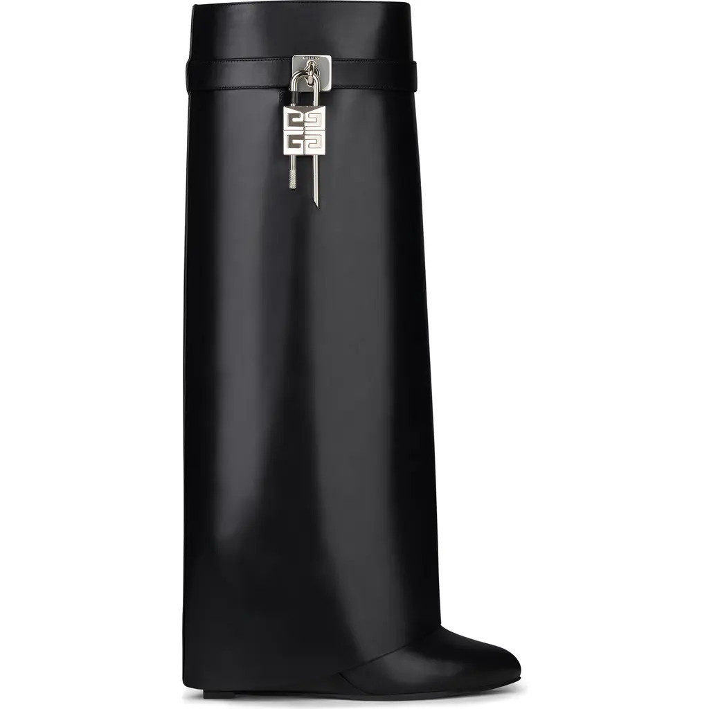 Givenchy Shark Lock Knee High Boot in 001 - Black at Nordstrom, Size 9Us | Nordstrom