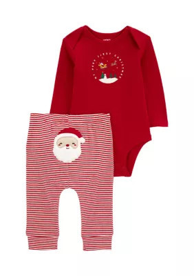 Carter's Baby Girls First Christmas Bodysuit Set, Red, 24 Months | Belk