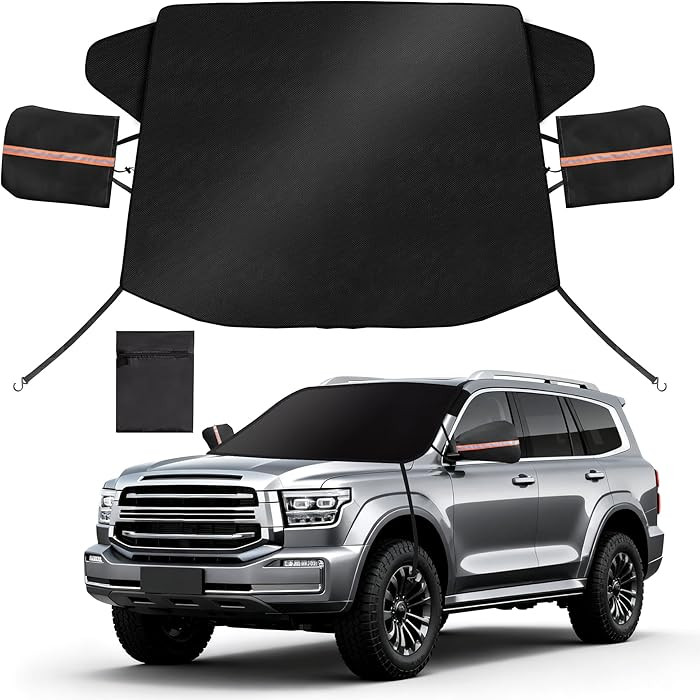 Car Windshield Cover for Ice and Snow, 600D Oxford Fabric Winter Frost Cover with Side Mirrors Co... | Amazon (US)