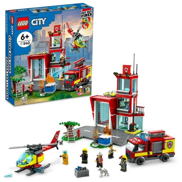 LEGO City Fire Station Building Set for Kids Ages 6 & Up (60320) - Walmart.com | Walmart (US)