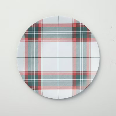Holiday Plaid Melamine Dinner Plate Red/Green - Hearth & Hand™ with Magnolia | Target