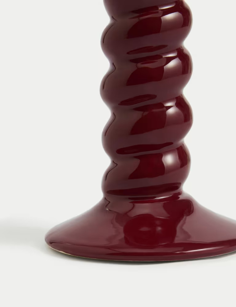 Twisted Ceramic Dinner Candle Holder | M&S Collection | M&S | Marks & Spencer (UK)