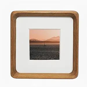 Square Wood Picture Frame - 4x4 Picture Frame Displays 2x2 Photo with Mat | Rustic Handmade Table... | Amazon (US)