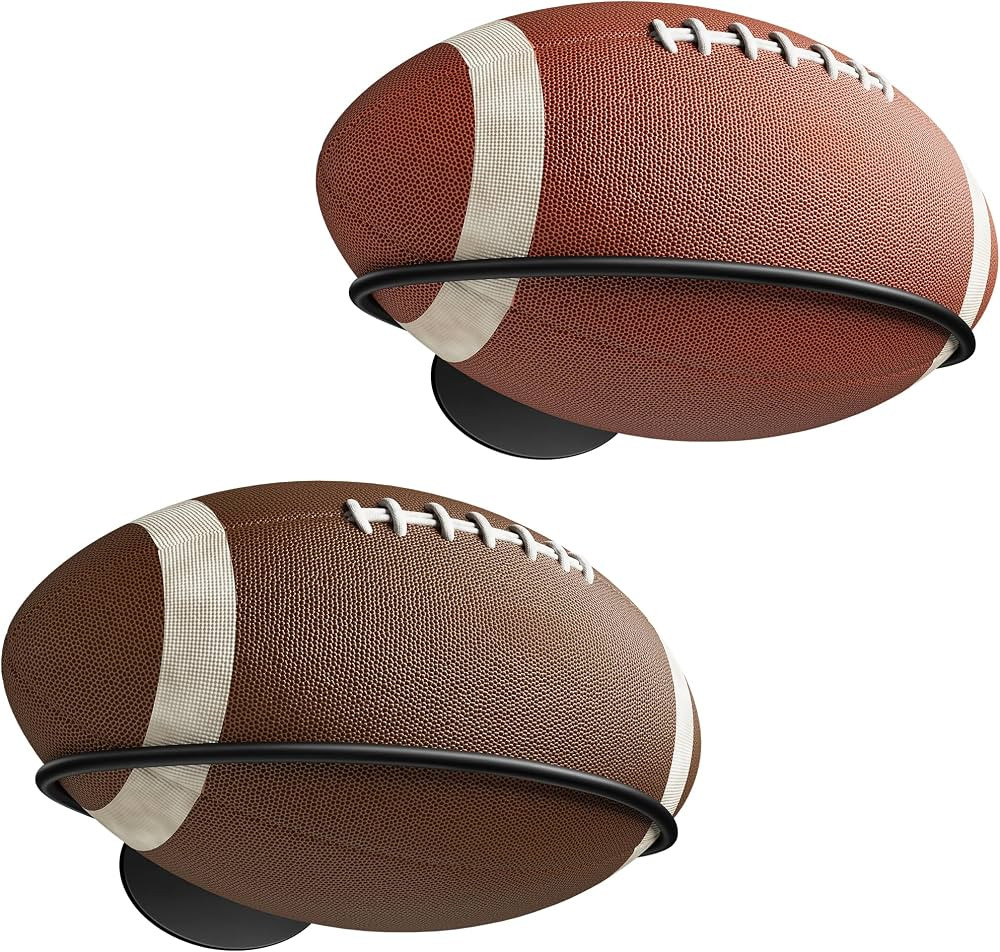 Football Wall Mount Holder, Ball Holder Wall Mount, Fits Official & Youth Footballs, Sports Ball ... | Amazon (US)