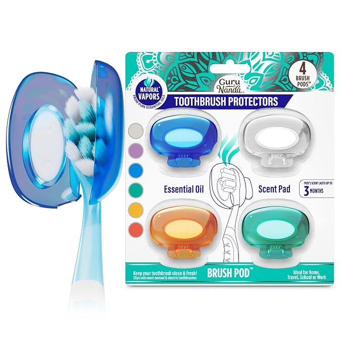 GuruNanda Brush Pods - Toothbrush Cover for Manual & Electric Toothbrush, Keeps Toothbrush Fresh ... | Amazon (US)