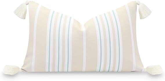 Hofdeco Premium Fall Coastal Patio Indoor Outdoor Lumbar Pillow Cover Only, 12"x20" Water Repelle... | Amazon (US)