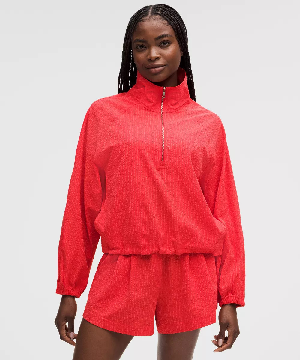 Seersucker WovenAir Funnel-Neck Half Zip | lululemon (AU)