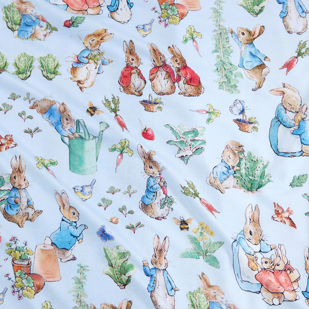 Garden Blue Short Sleeve Peter Rabbit Classic Pajama Short Set | Posh Peanut® | Posh Peanut