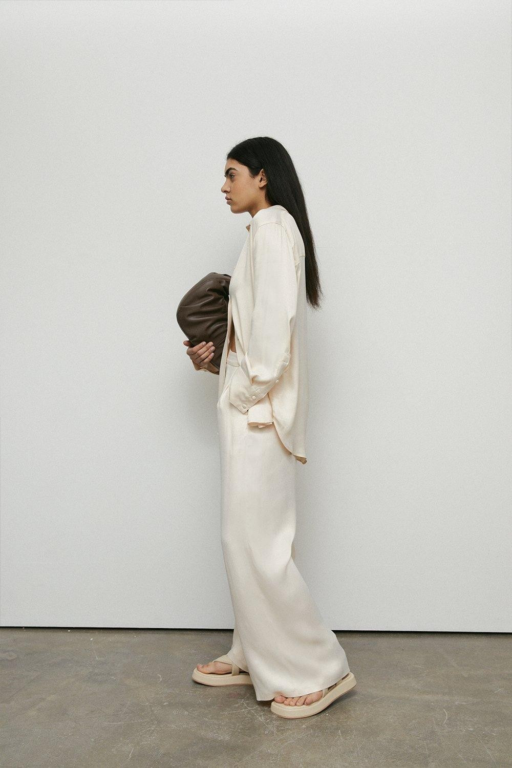 Satin Wide Leg Trouser Coord | Warehouse UK & IE