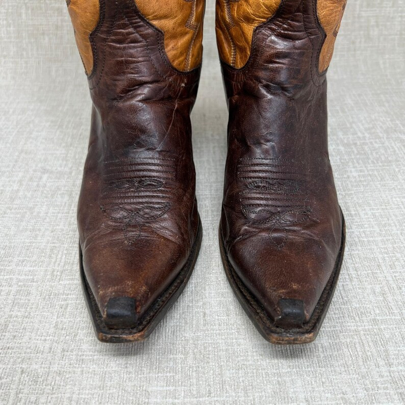 Dan Post Women's 8M Leather Cowboy Boots Style 3239 Brown Orange Western Cowgirl - Etsy | Etsy (US)