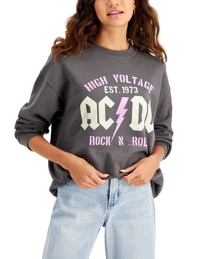 Junk Food AC/DC High-Voltage Graphic-Print Sweatshirt & Reviews - Sweaters - Juniors - Macy's | Macys (US)