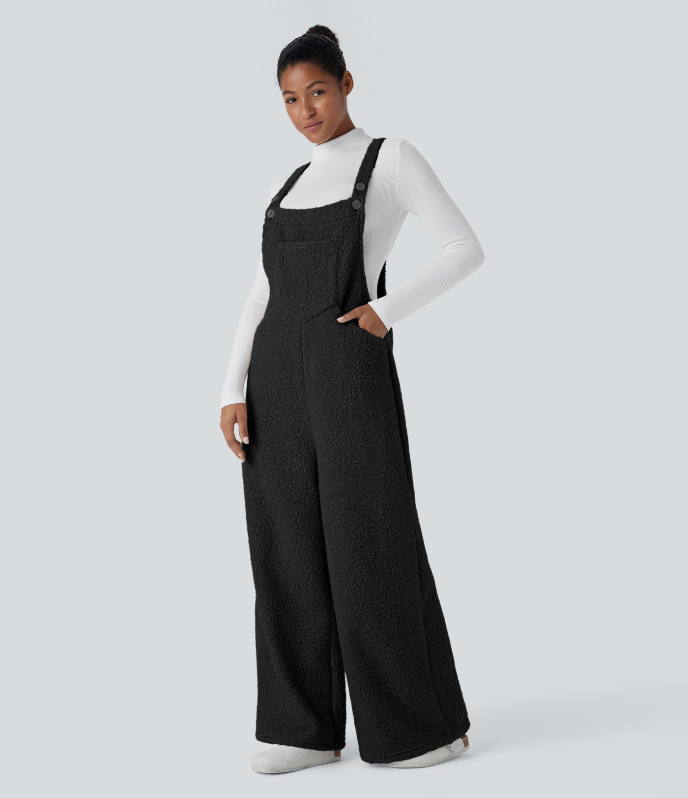 Pockets Casual Teddy Overalls | HALARA