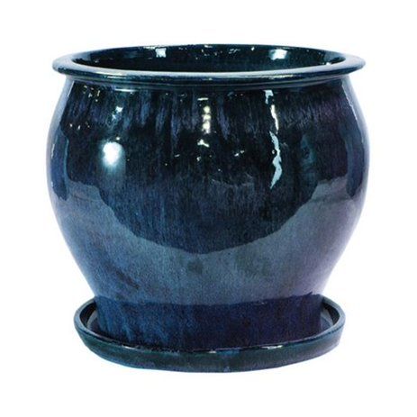 Lees Pottery DB10021-08D 8 in. Blue Solid Studio Glazed Planter - pack of 2 | Walmart (US)