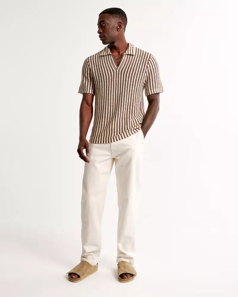 Men's Camp Collar Linen-Blend Shirt