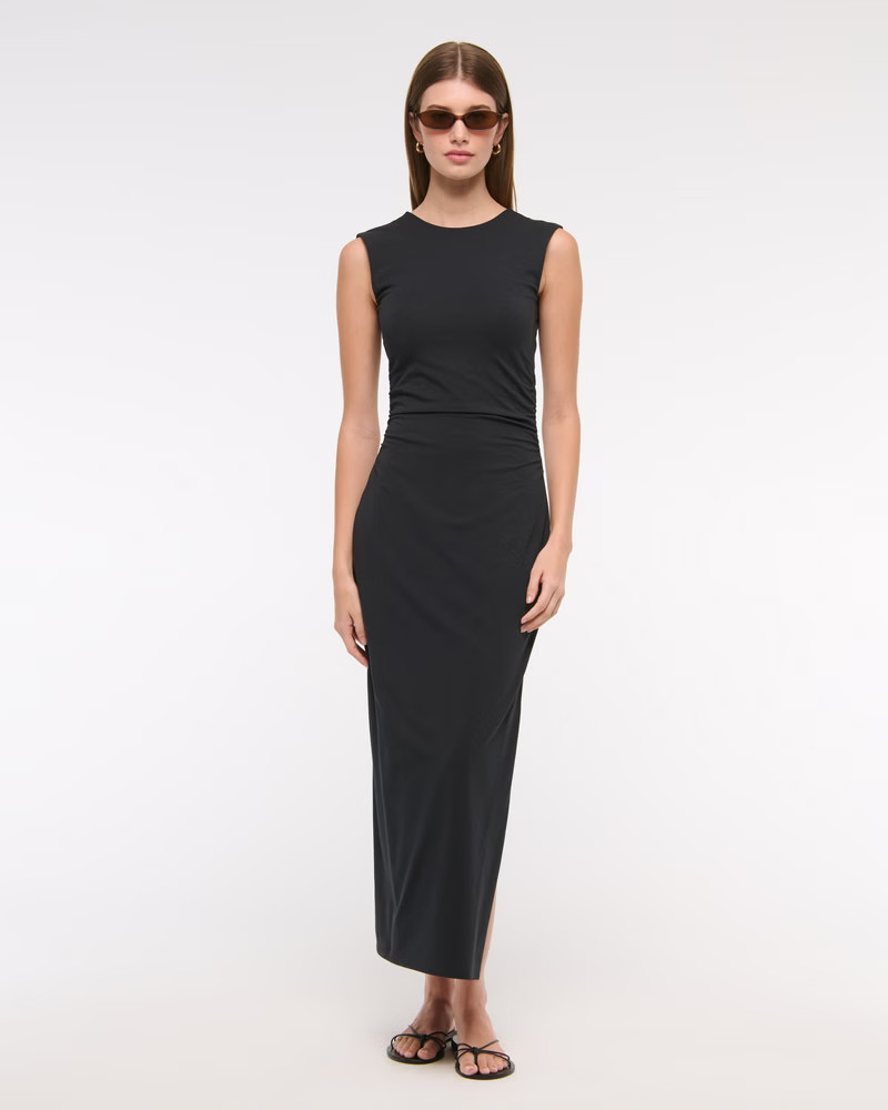 Bra-Free Open-Back Knit Midi Dress | Abercrombie & Fitch (US)