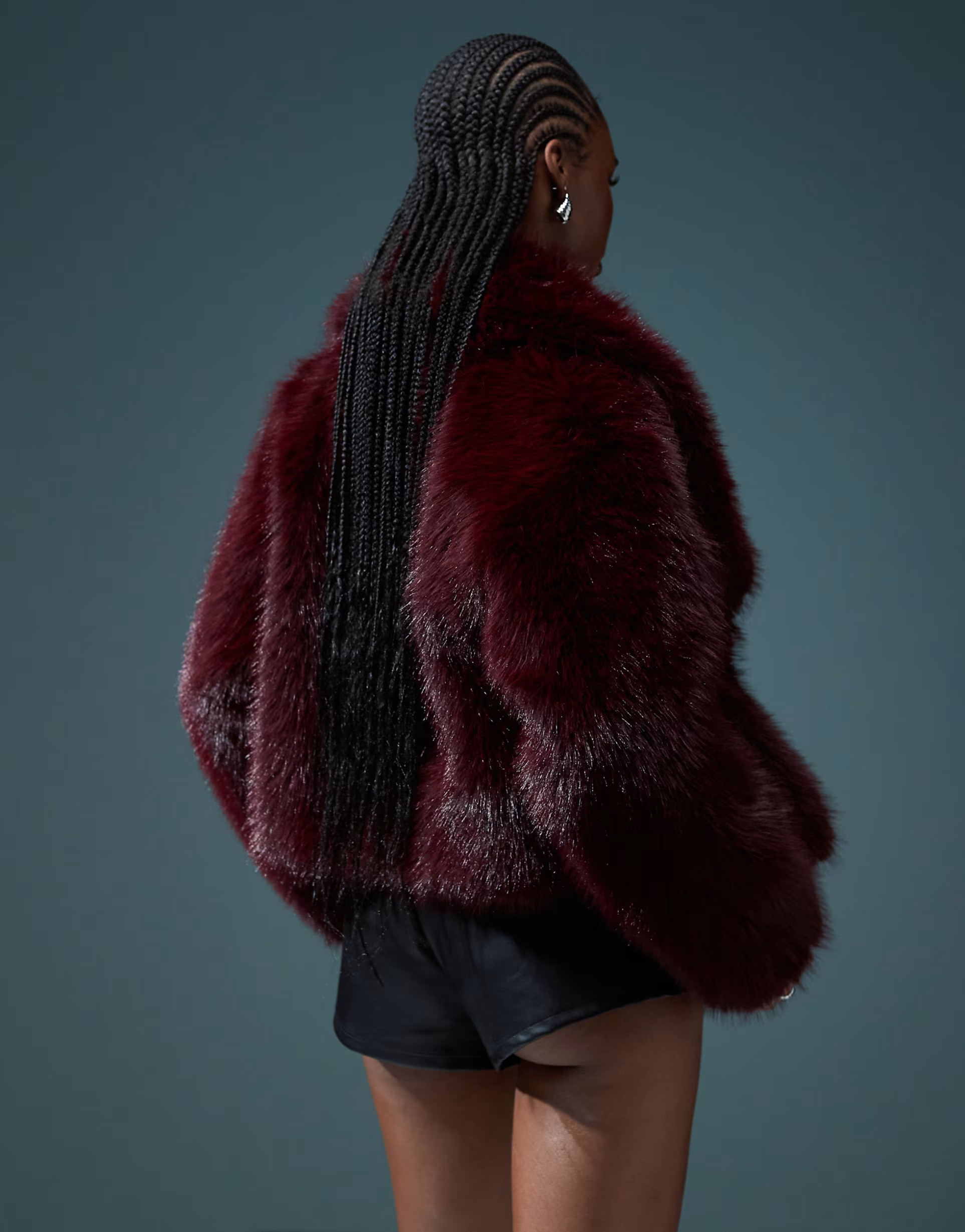 ASOS DESIGN cropped faux fur jacket in burgundy | ASOS | ASOS (Global)
