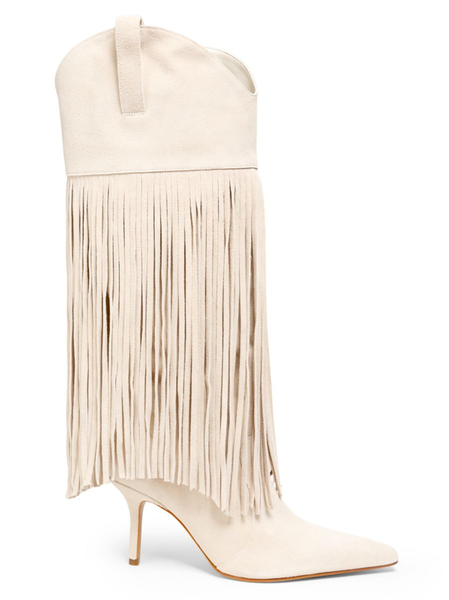 SchutzRaffaela 90MM Fringed Suede Stiletto Boots | Saks Fifth Avenue