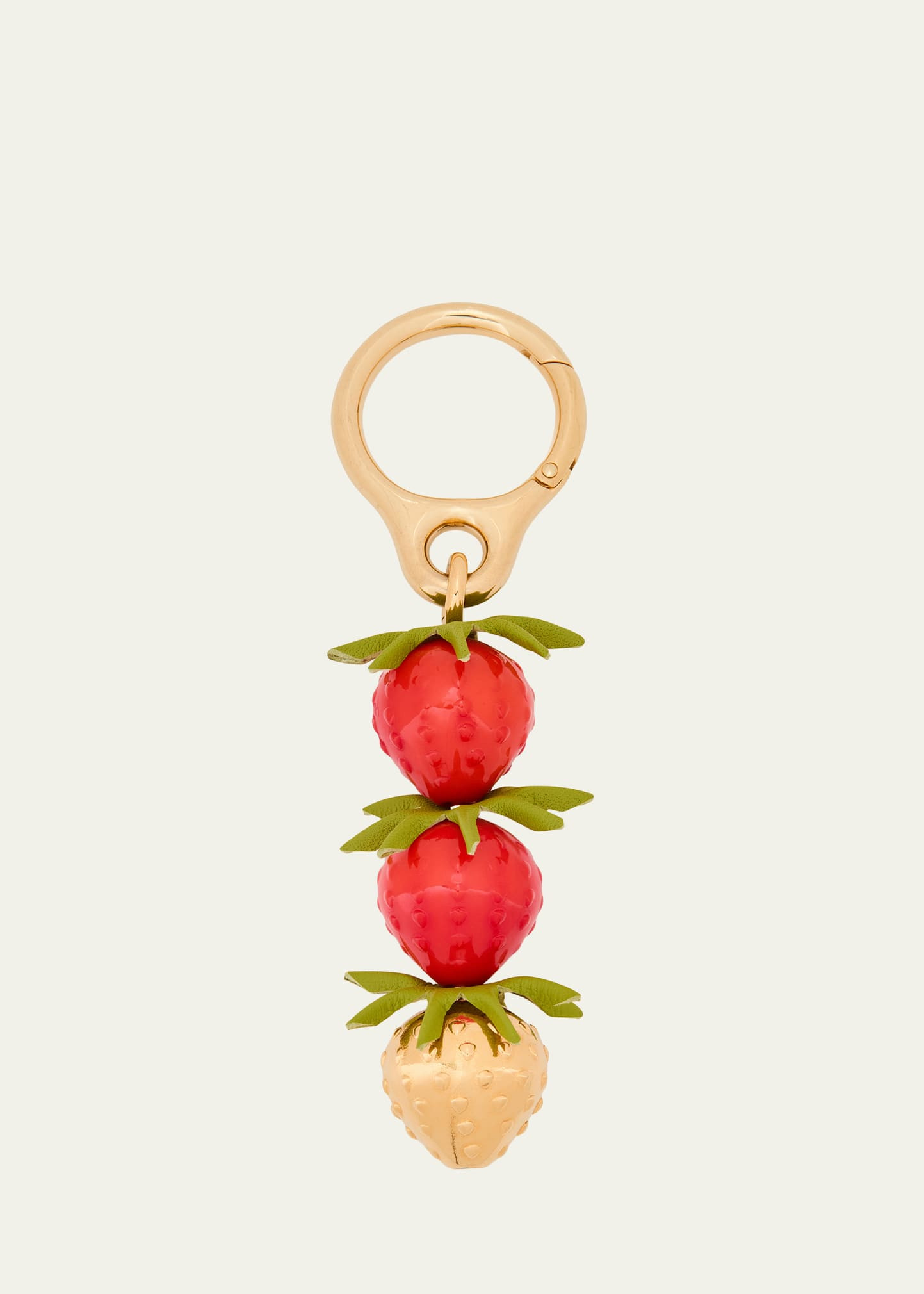 Loewe Strawberry Bag Charm in Acetate and Brass | Bergdorf Goodman