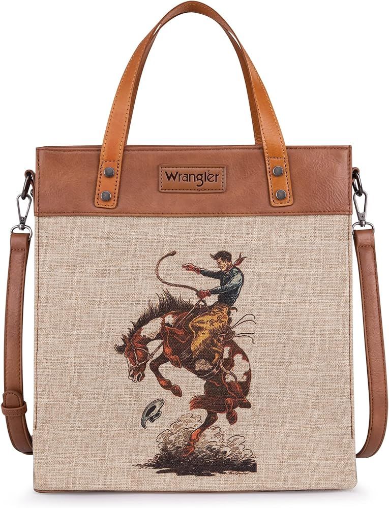 Montana West Wrangler Aztec Shoulder Bag Canvas Top Handle Handbags for Women | Amazon (US)