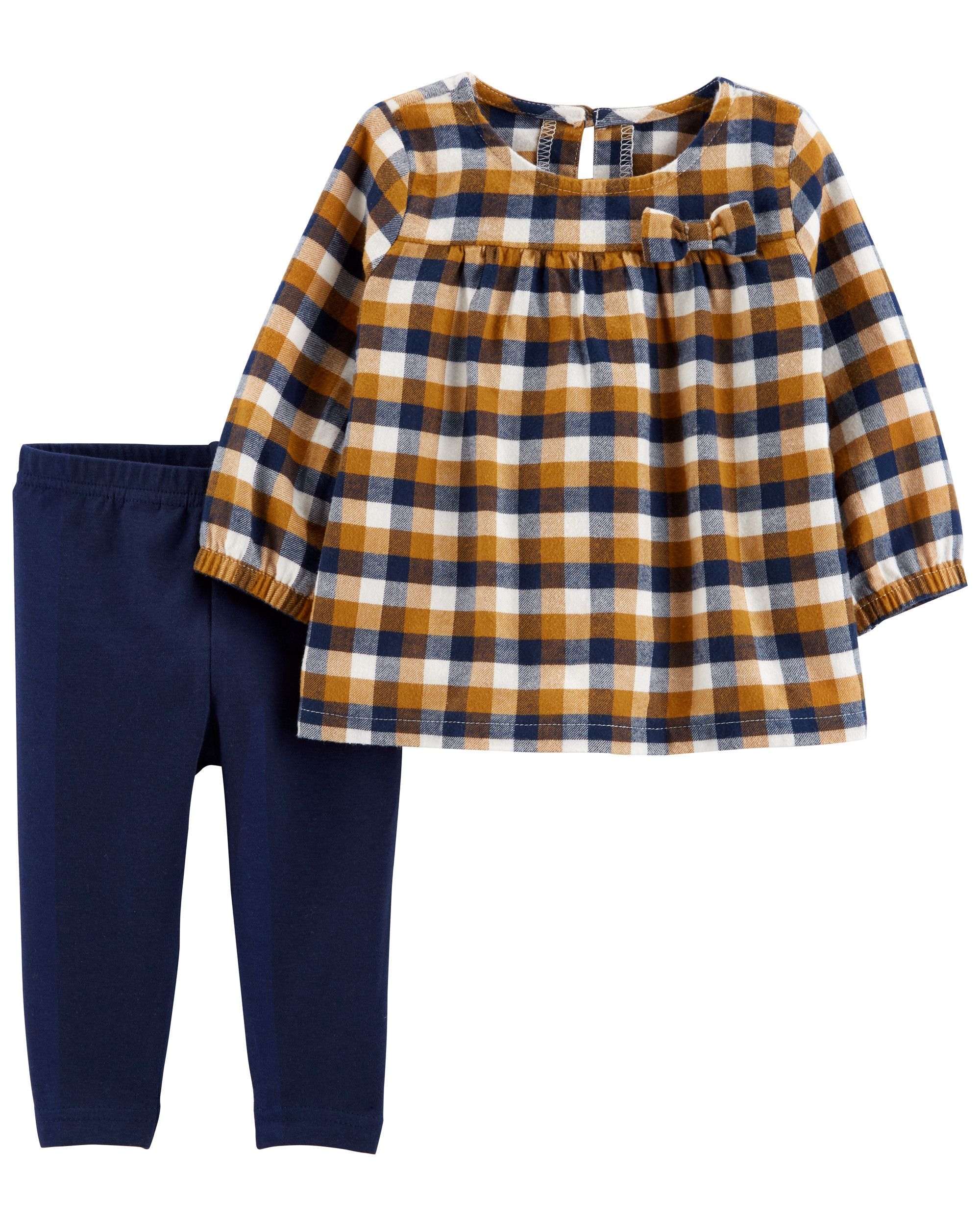 2-Piece Plaid Twill Top & Legging Set | Carter's