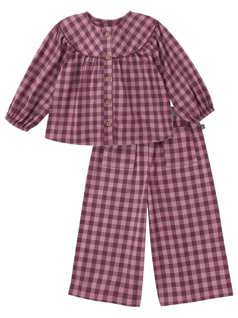 Modern Moments by Gerber Toddler Girl Ric Rac Top and Pant Set, 2-Piece, Sizes 12 Months - 5T | Walmart (US)