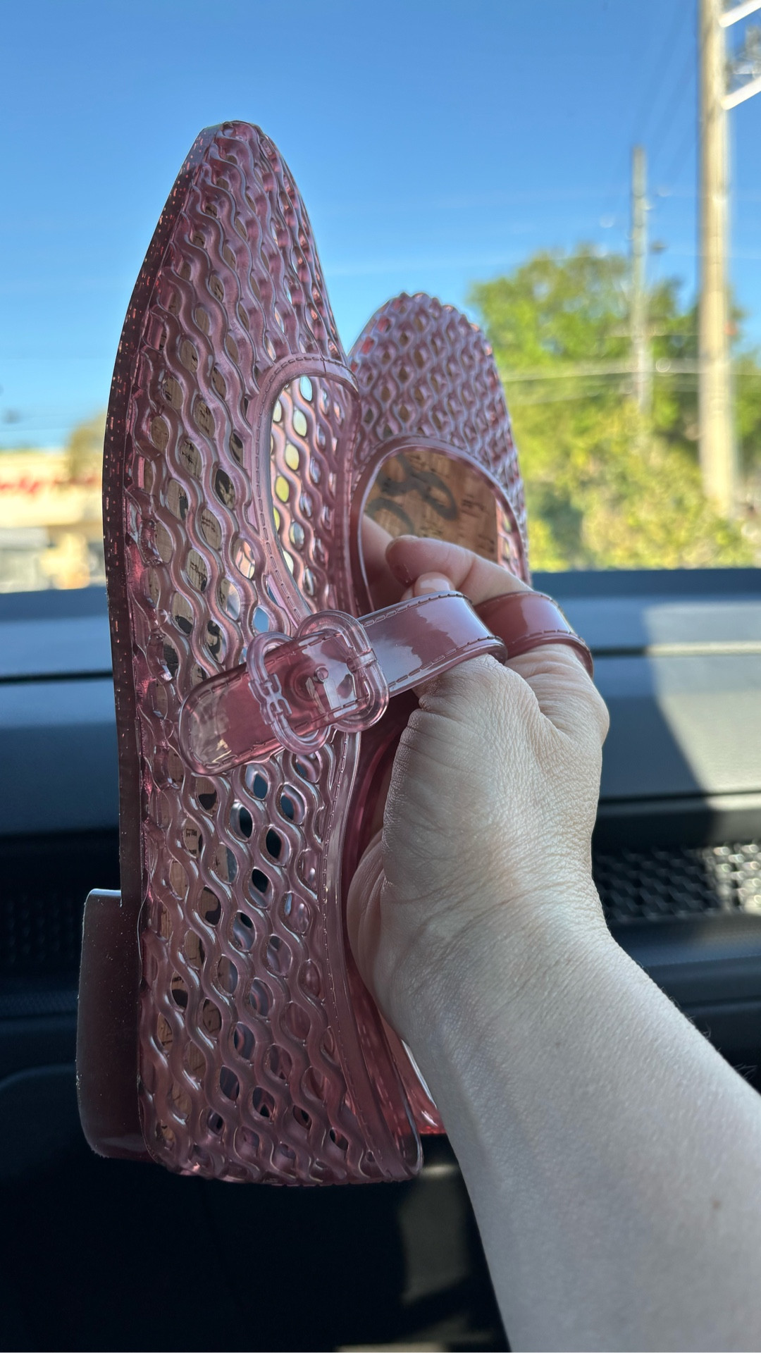 Cutest and comfy jelly shoes! I just took my dog for two very slow walks wearing the shoes (Murph likes to smell everything). The morning walk was probably 2 miles and the afternoon walk was 1 mile. 