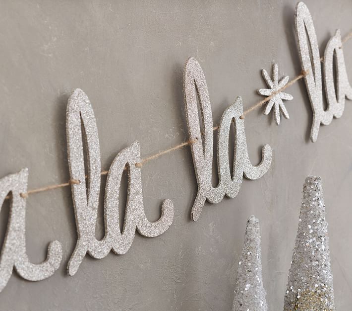 Fa La La Glitter Garland Christmas Decor | Pottery Barn Kids