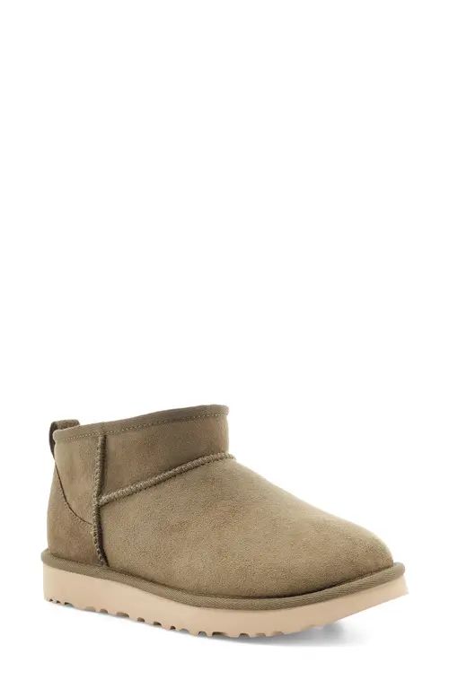UGG(r) Ultra Mini Classic Boot in Burnt Olive Suede at Nordstrom, Size 6 | Nordstrom