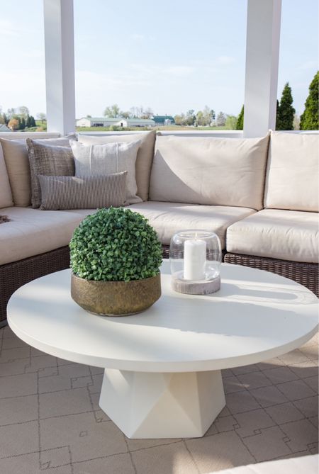 Our outdoor pillows and outdoor coffee table are on sale! 

#LTKSeasonal #LTKHome #LTKSaleAlert
