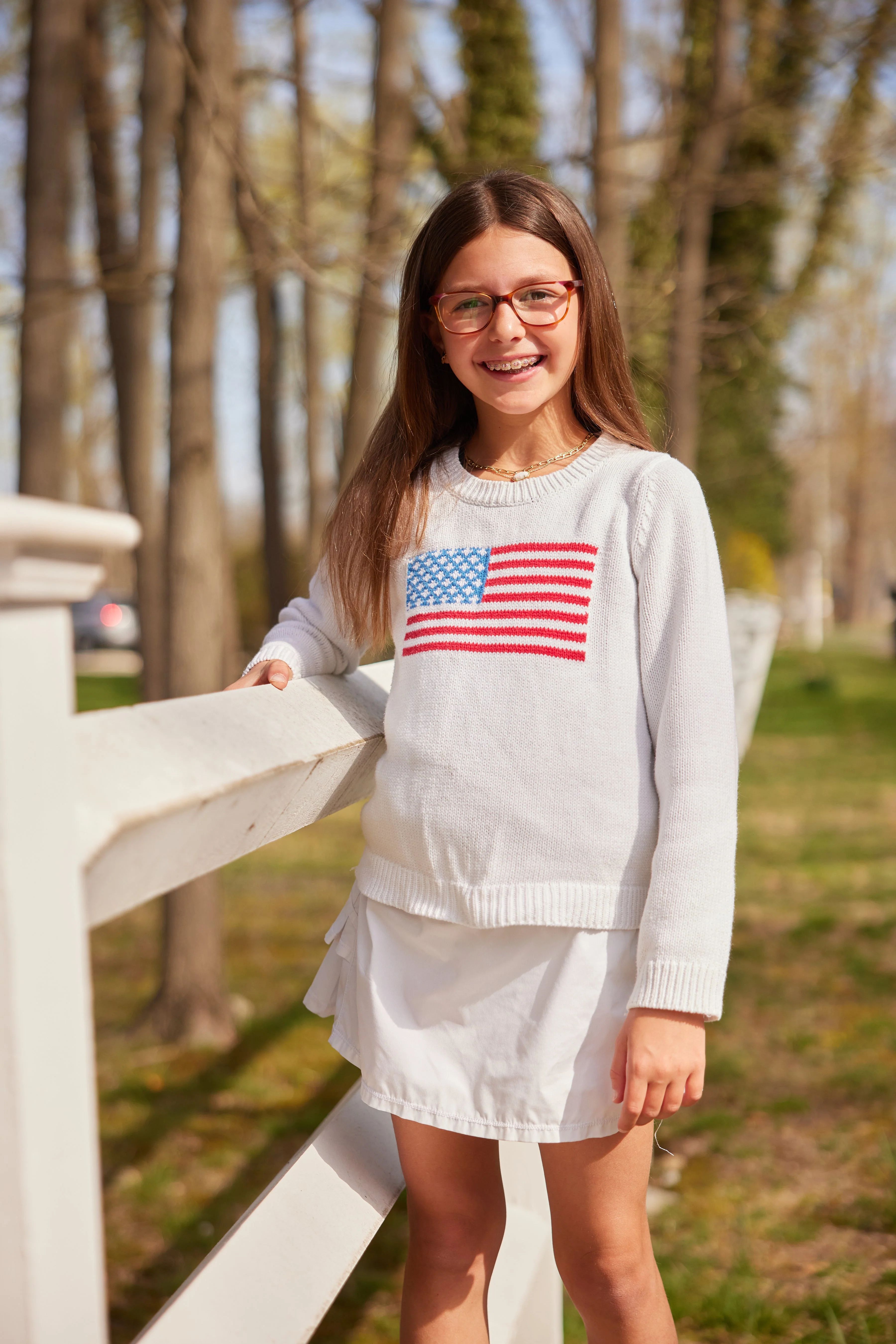 White Kids Flag Sweater | Sail to Sable