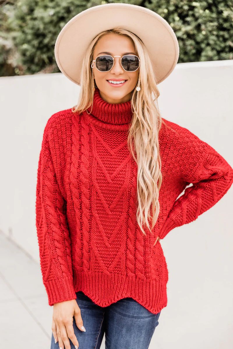 Just One Love Red Sweater | The Pink Lily Boutique