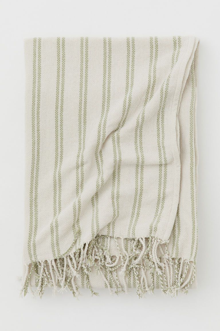 H & M - Striped Throw - Green | H&M (US)